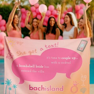 Love Island Bachelorette Party Banner | BachIsland Wall Tapestry 36x26in | Bride Party Decor | Hen Do Backdrop | Banner | Bride
