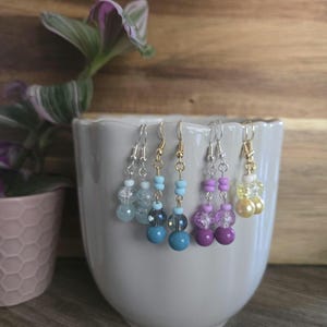 Glass Bead Dangle Earrings (#1) - Dangle Earrings/Drop Earrings/Beaded Earrings/Minimalist Earrings/Simple Earrings/Boho Earrings