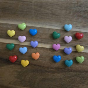 Rainbow Heart Mini Magnets: Mini Refrigerator/Locker Set, 10 Colors