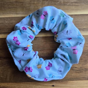 Tiny Butterfly Scrunchie - Messy Bun/Top Knot/Cotton Scrunchies/Butterflies