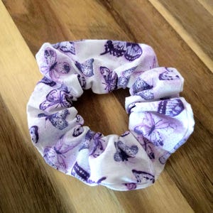 Purple Butterfly Scrunchie - Messy Bun/Top Knot/Cotton Scrunchies