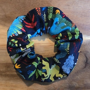 Dinosaur Scrunchie - Dinosaurs/Dino/Jurassic/Cotton Scrunchies/Messy Bun/Top Knot