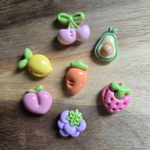Fruit & Veggie Refrigerator Magnets: Locker Decor, Colorful Set of 7