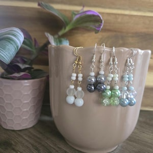 Glass Bead Dangle Earrings (#5) - Dangle Earrings/Drop Earrings/Beaded Earrings/Minimalist Earrings/Boho Earrings/Simple Earrings