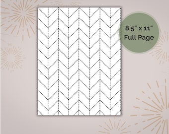 Sashiko zigzag-borduurpatroon, volledige pagina afdrukbare download-pdf, afdrukbare stick & stitch, zichtbaar herstellen van kledingreparatieborduurwerk
