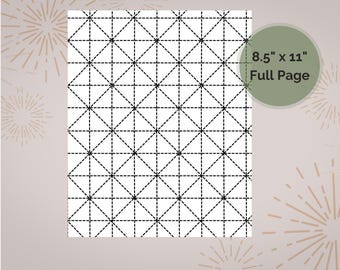 Borduurpatroon Sashiko-quilt, volledige pagina afdrukbare download pdf, afdrukbare stick & stitch, zichtbaar herstellen kledingreparatieborduurwerk