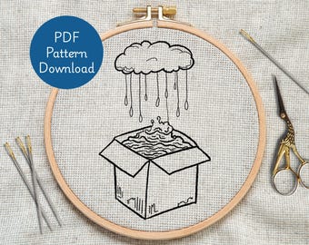 Handborduurpatroon: steekgids voor beginners, pdf direct downloaden en basisgids voor beginners, borduurringpatroon van 4" 6" 8"