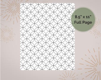 Borduurpatroon sashiko-bloemblaadjes, volledige pagina afdrukbare download pdf, afdrukbare stick & stitch, zichtbaar herstellen van kledingreparatieborduurwerk