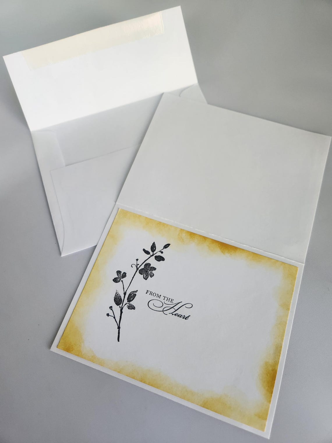Thank You Floral Handmade Hand Stamped Stampin up Single Greeting Card ...