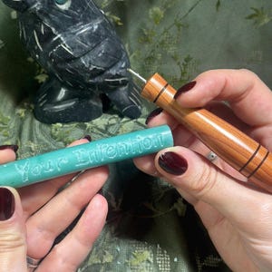 Handcrafted Wooden Candle Scribe: Intention Setting Tool