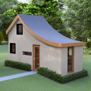 Minimalistic Tiny House Design | 1 Bedroom Floor Plan with Elevations (Digital Download)