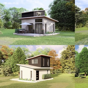 Tiny House Blueprint: 2-Story Modern Design (4x7 Meters) (Digital Download)