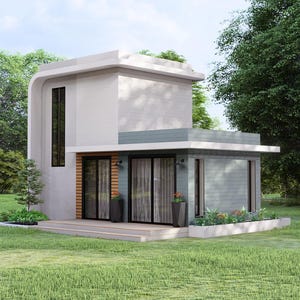 Tiny Two-Story House Plan (4x7 Meters): 1 Bedroom Floorplan + Elevation (Digital Download)