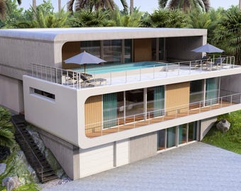ULTRA LUXURY House FLOORPLAN + Elevation (13x15 Meters) Modern Design | 5 Bedrooms House