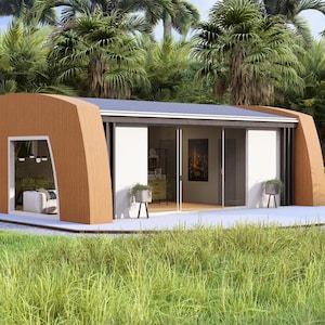 Modern Small House Plan: 1 Bedroom Cabin Design (7x9 Meters) (Digital Download)