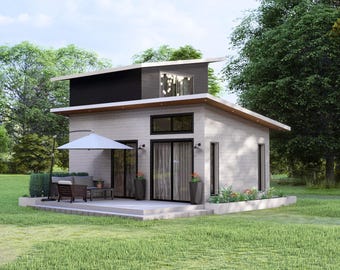 Tiny House Floor Plan: 1 Bedroom Modern Design (Digital Download)