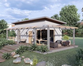Small (4x10 Meters) Original Tiny House Design | 1 Bedroom | FLOORPLAN + ELEVATION
