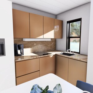 PLANO DE PLANTA + ELEVACIÓN DE CASA / (7x7 metros) Casa moderna / Vivienda de lujo / 2 dormitorios imagen 6