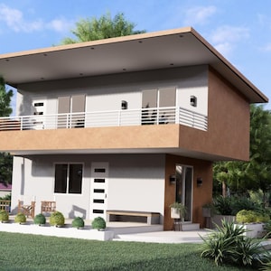 Tiny Small House | (4x7 Meters) Tiny House FLOORPLAN + ELEVATION | 1 Bedroom House