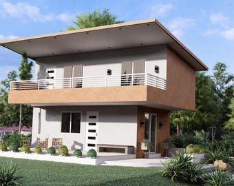 Modern Tiny House Floor Plan: 1 Bedroom (4x7 Meters) (Digital Download)