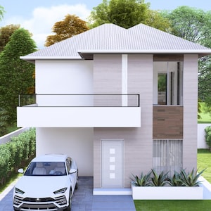 SMALL house | FLOORPLAN and ELEVATION (7x10 Meters) Modern Small House Design | 4 Bedrooms Modern House Tour | 2 Story House