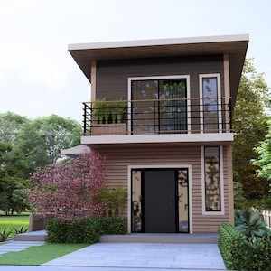 Modern Small House Floor Plan: Two Story, 2 Bedroom (Digital Download) image 10