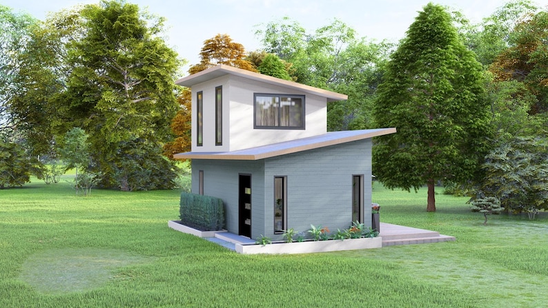 Tiny House Floor Plan: 1 Bedroom Modern Home Design (digital Download ...