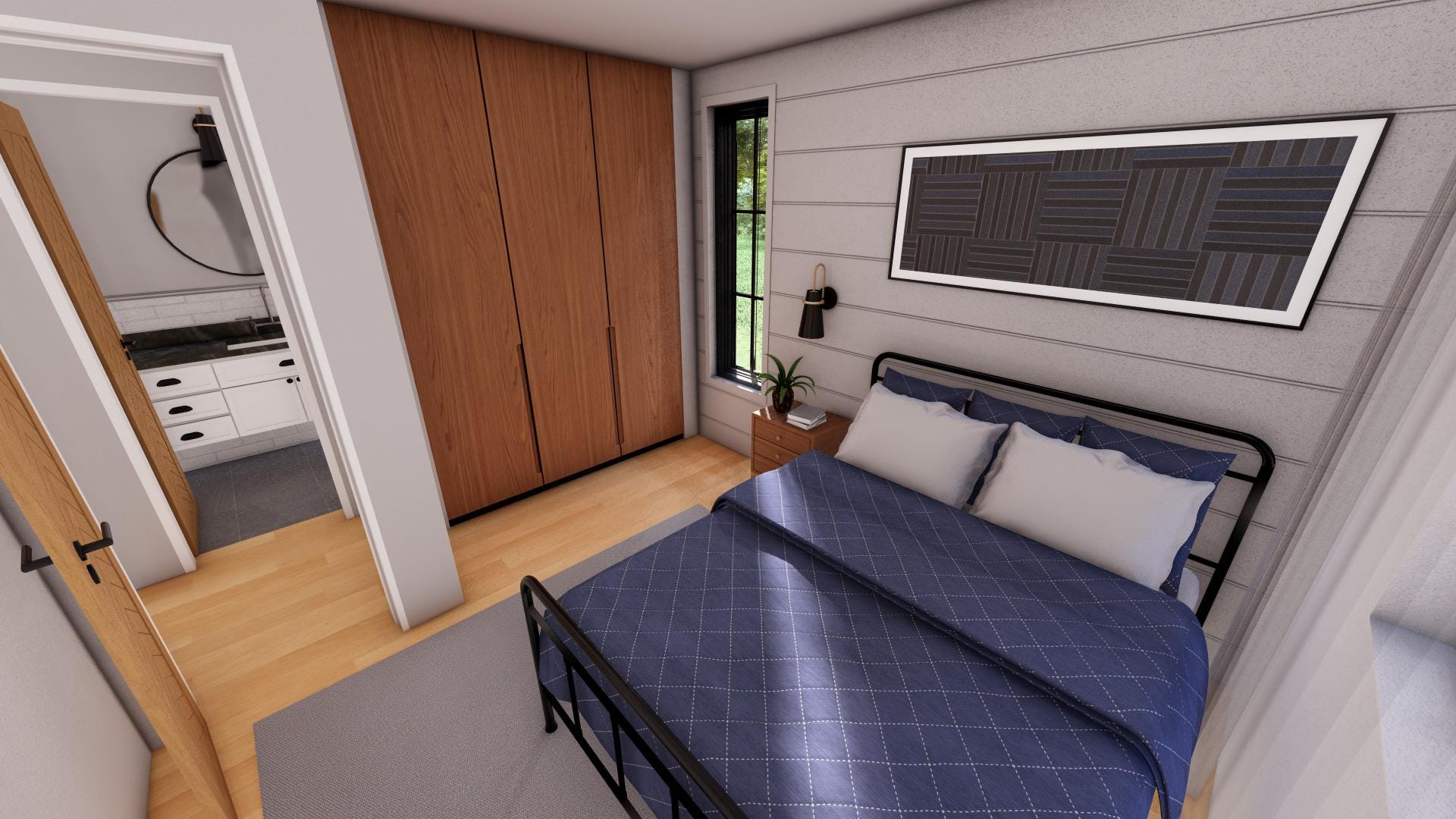 Tiny but Modern House Floor Plan: One Story, 1 Bedroom, Open Living ...