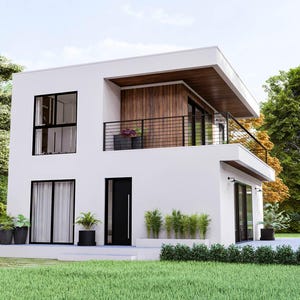 VERY Modern House FLOORPLAN + ELEVATION | (7x8 Meters) Modern Small House Design | 1 Bedroom House | Small lot