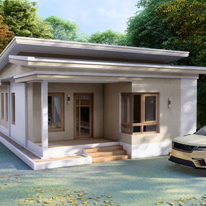 Digital file HOUSE | House Floorplan + ELEVATION | (7x11 Meters) Very Modern Design | 2 Bedrooms