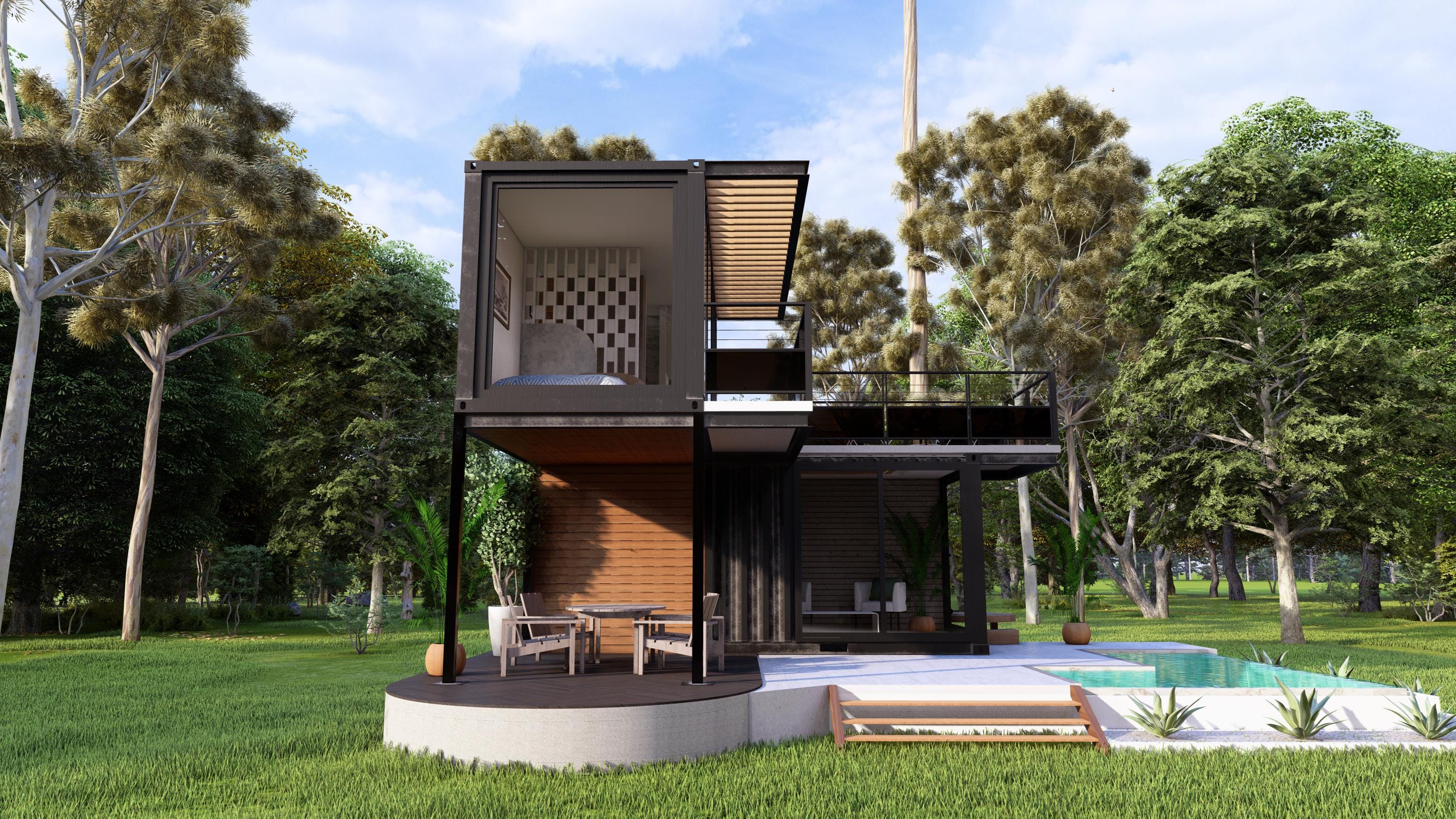 Shipping Container (6x7 Meters) | House Design | 1 Bedroom Tinyhouse ...