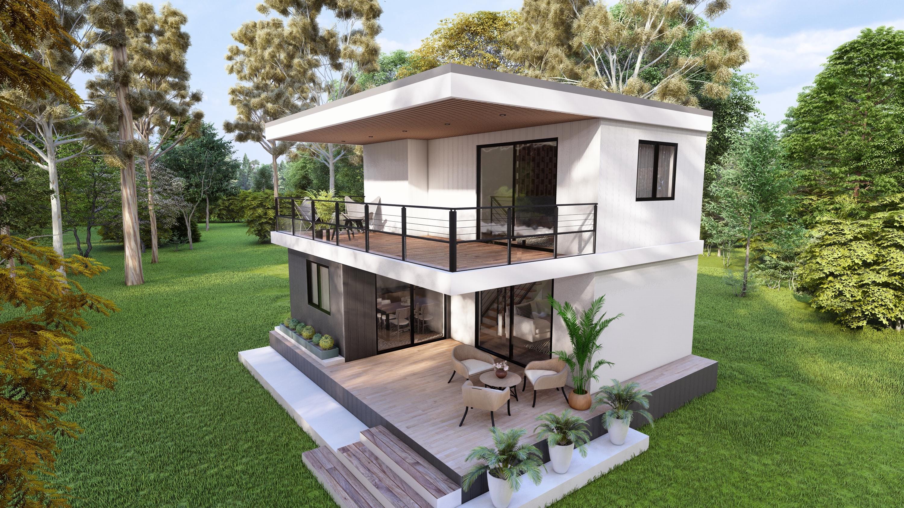 Two-story Tiny House Floor Plan: 1 Bedroom, 700 Sqft (digital Product ...