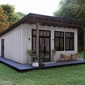 Little but Modern House Floor Plan: One Story, 2 Bedroom (Digital Download)