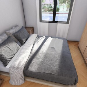 PLANO DE PLANTA + ELEVACIÓN DE CASA / (7x7 metros) Casa moderna / Vivienda de lujo / 2 dormitorios imagen 8