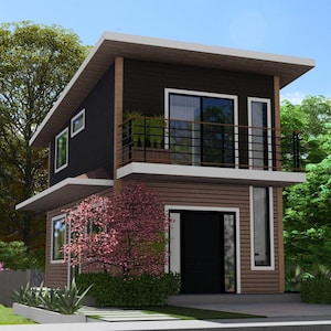 Modern Small House Floor Plan: Two Story, 2 Bedroom (Digital Download) image 9