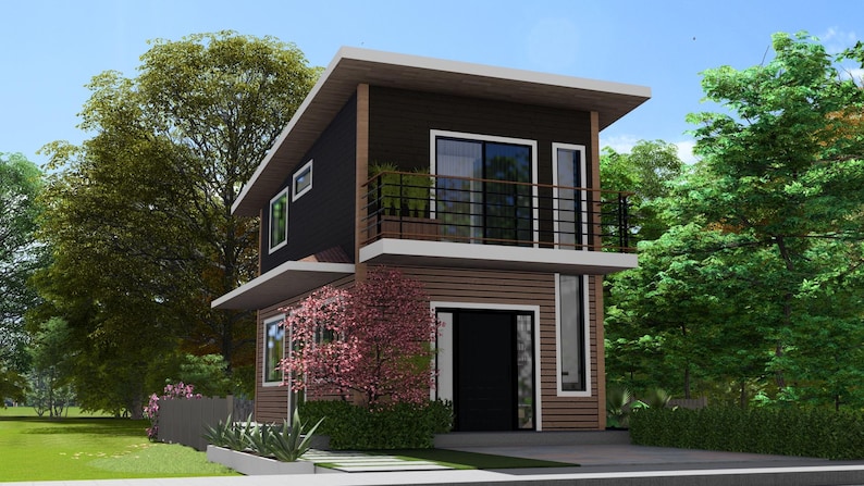 Modern Small House Floor Plan: Two Story, 2 Bedroom (Digital Download) image 9