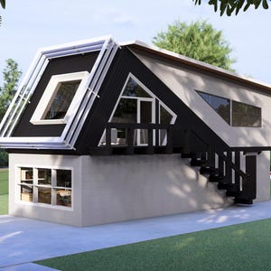 FLOORPLAN + ELEVATION of a (4x11 Meters) Modern House Design | 1 Bedroom House