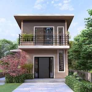 Modern Small House Floor Plan: Two Story, 2 Bedroom (Digital Download) image 8