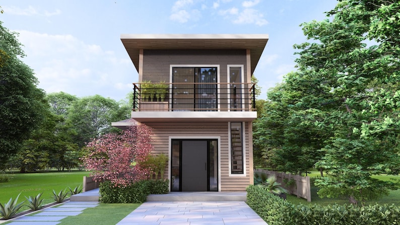 Modern Small House Floor Plan: Two Story, 2 Bedroom (Digital Download) image 8