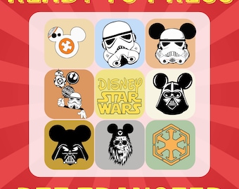 Disney Star Wars Mashup DTF Transfer | Mickey Ears Sci-Fi Icons