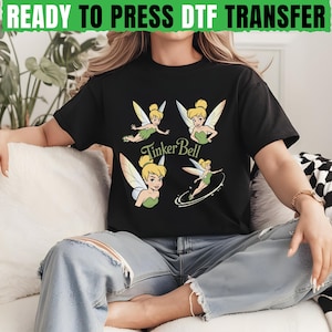 Tinker Bell DTF-overdracht, feeënshirtprint