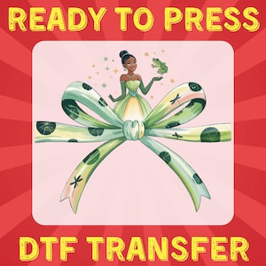 Princess Tiana Bow DTF Transfer, Princess Coquette Dtf Print - Disney Princess Dtf Press - Princess Bow DTF Transfer Bundle –  DTF Transfer