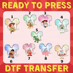 Toy Story Mickey Ears DTF Transfer | Bundle Toy Family Squad Dtf, Friendship Dtf, Ready to Press Disney Shirt Design, Woody DTF Transfer