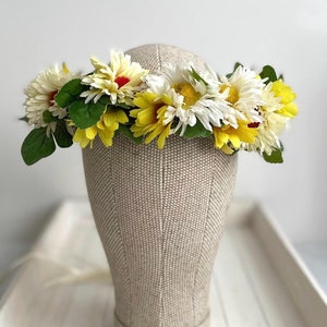 Boho Wildflower Crown Bridal Flower Crown Bohemian Wild Flower Wreath for Bride Flower Crown for Prom Photography Prop Wedding Flower Crown