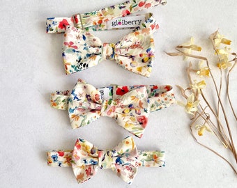 Männer Blumen Fliege, Pageboy Fliege, Ringträger Fliege, Bräutigam und Trauzeugen Fliege Einstecktuch Set, Trauzeuge Fliege für die Hochzeit