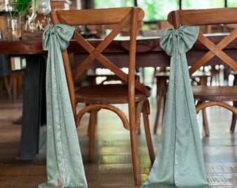 Sage Green Bow Aisle Chair Decor Bow Marker Church Pew Decor Dusty Sage Satin Bow for Chair Wedding Decoration