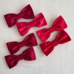 Burgundy Fliege für Hochzeit gebunden rote Fliege Groomsmen Kleidung formale Ereignis Outfit Crimson Fliege für Familie Fotoshooting Requisite