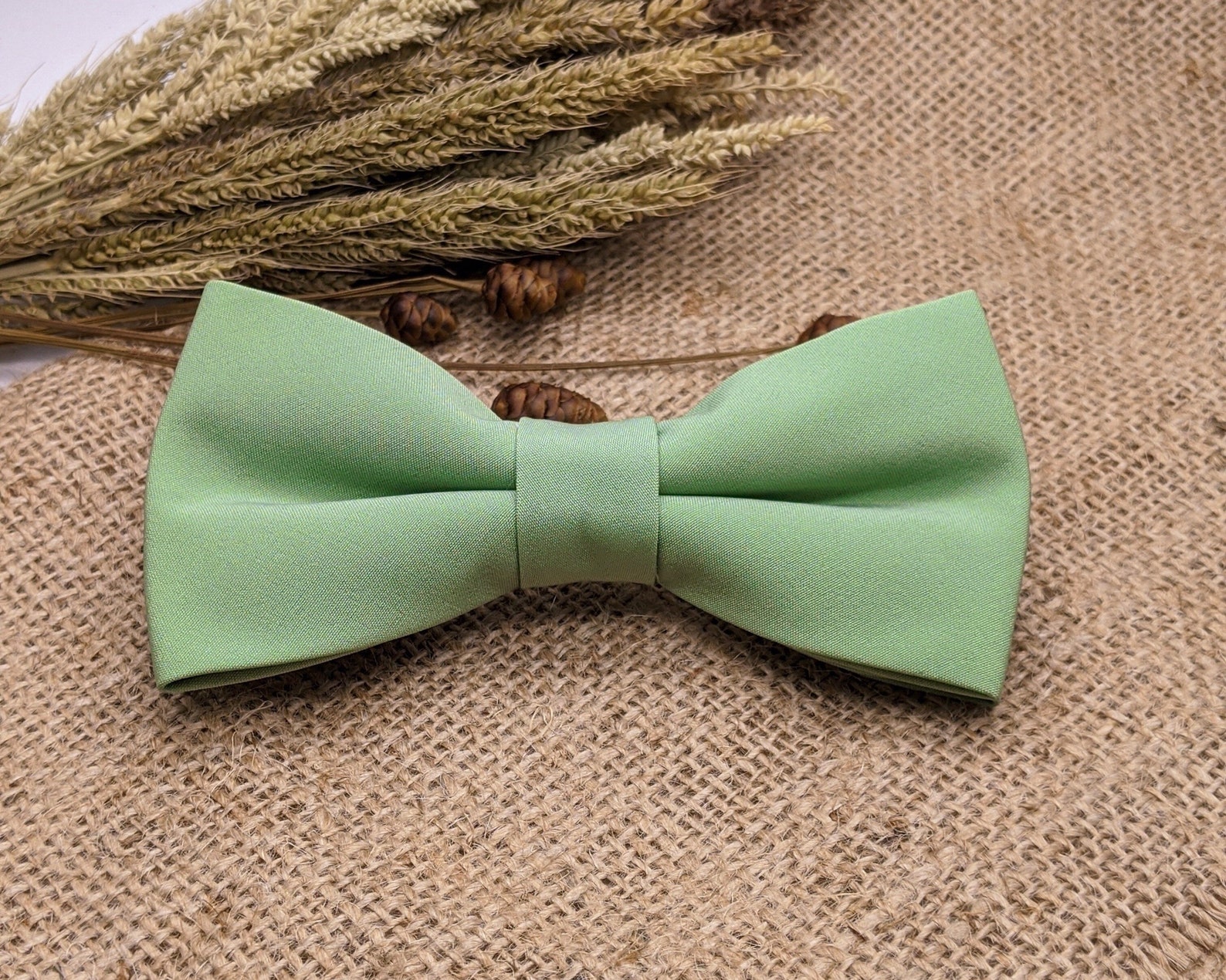 Sage Green Bow Tie Sage Bow Tie Mens Bow Tie Solid Satin Etsy