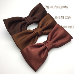 Umber Fliege, Schokoladenbraune Fliege, Umber Fliege, Feste Satinschleife, Fliege für Hochzeit, Fliege für Bräutigam und Bräutigam, Kinderschleife
