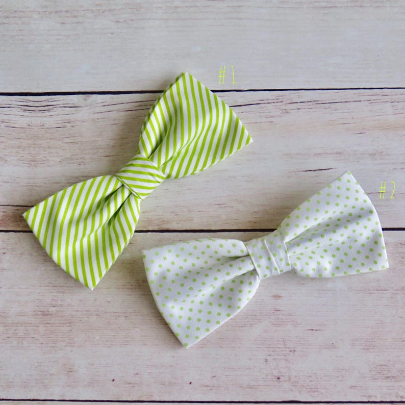 Lime Green Mens Bow Tie Stripy Bow Tie Checked Bow Tie Etsy